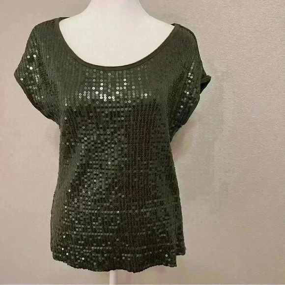 Willi Smith green sequin top size small - Picture 5 of 13